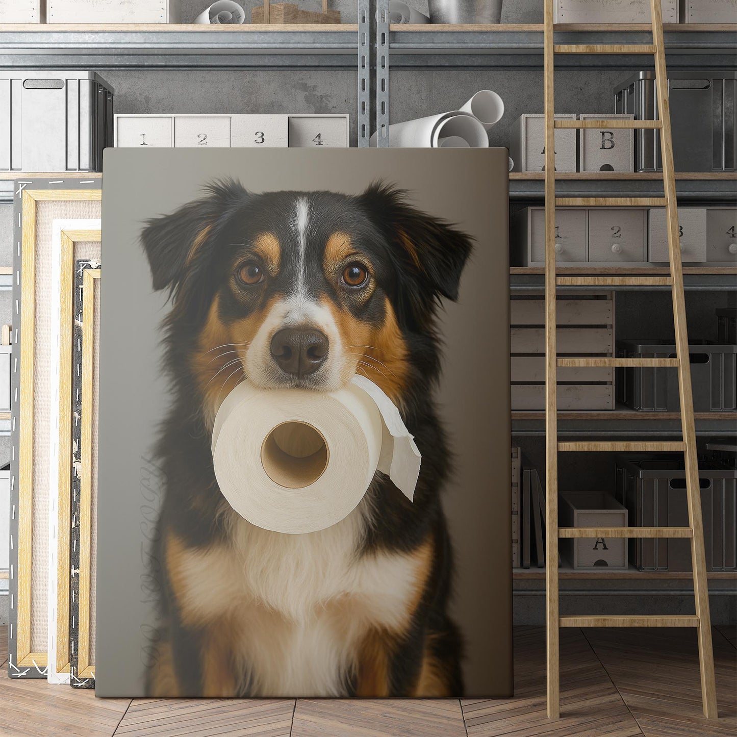 Miniature American Shepherd Dog Toilet Paper