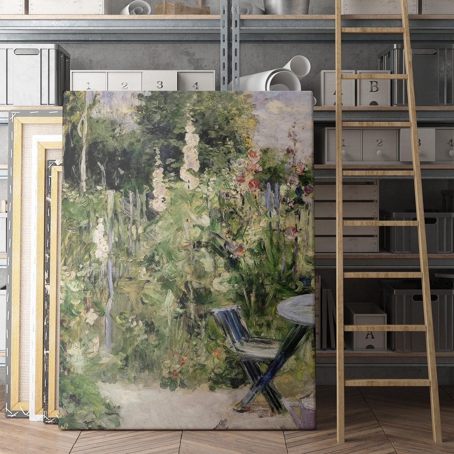 Roses Tremieres (Hollyhocks), 1884 by Berthe Morisot