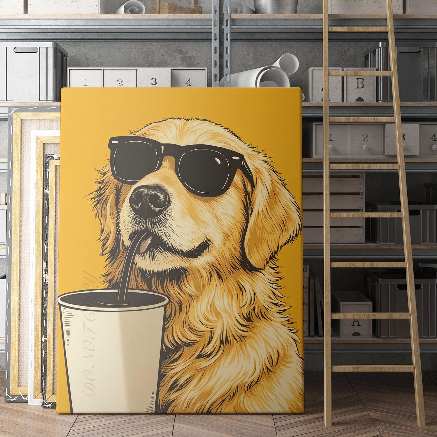Golden Retriever Dog Retro
