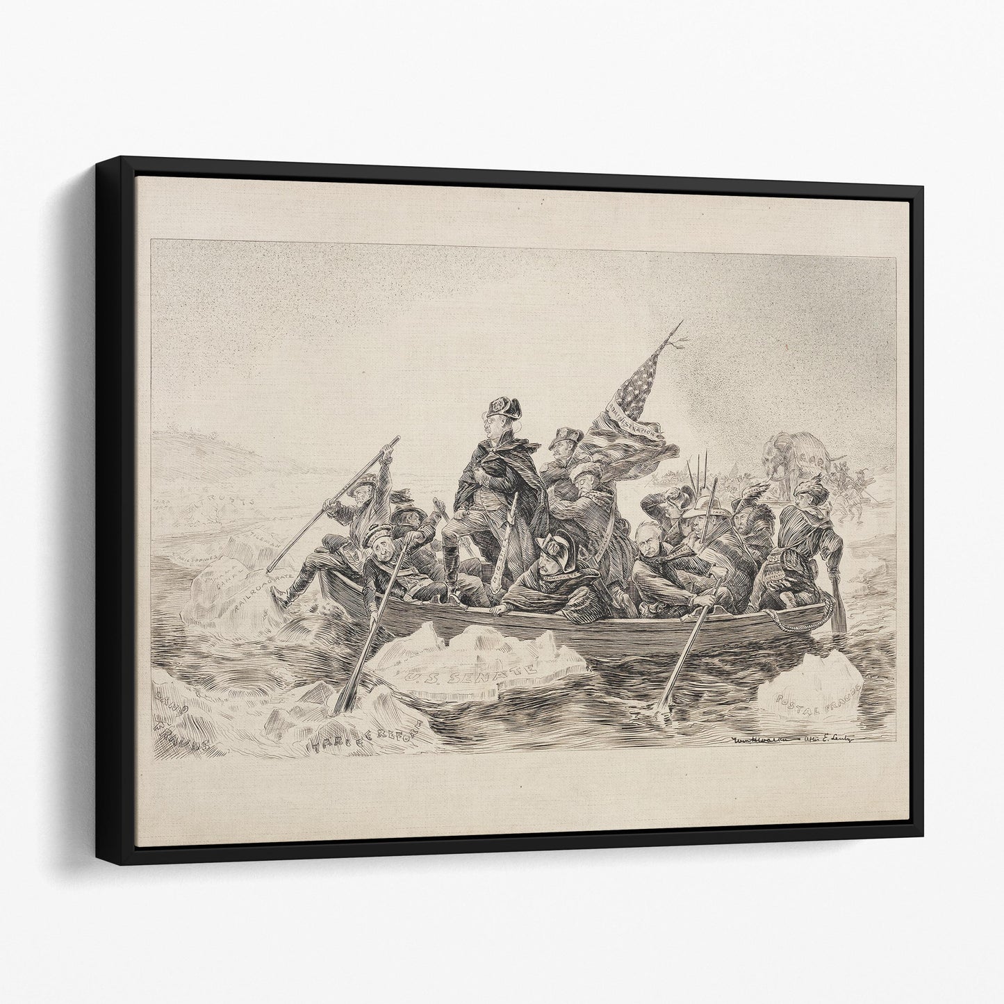 Theodore Roosevelt as Washington Crossing The Delaware