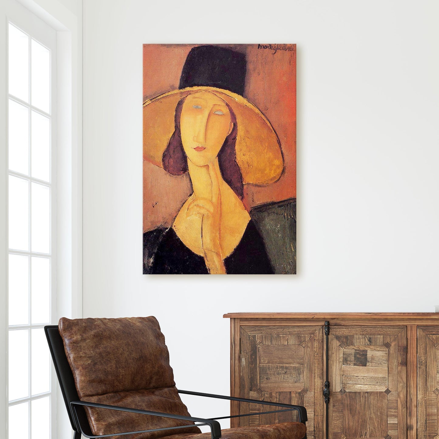 Portrait of Jeanne Hebuterne in a Large Hat, c.1918-19 by Amedeo Modigliani