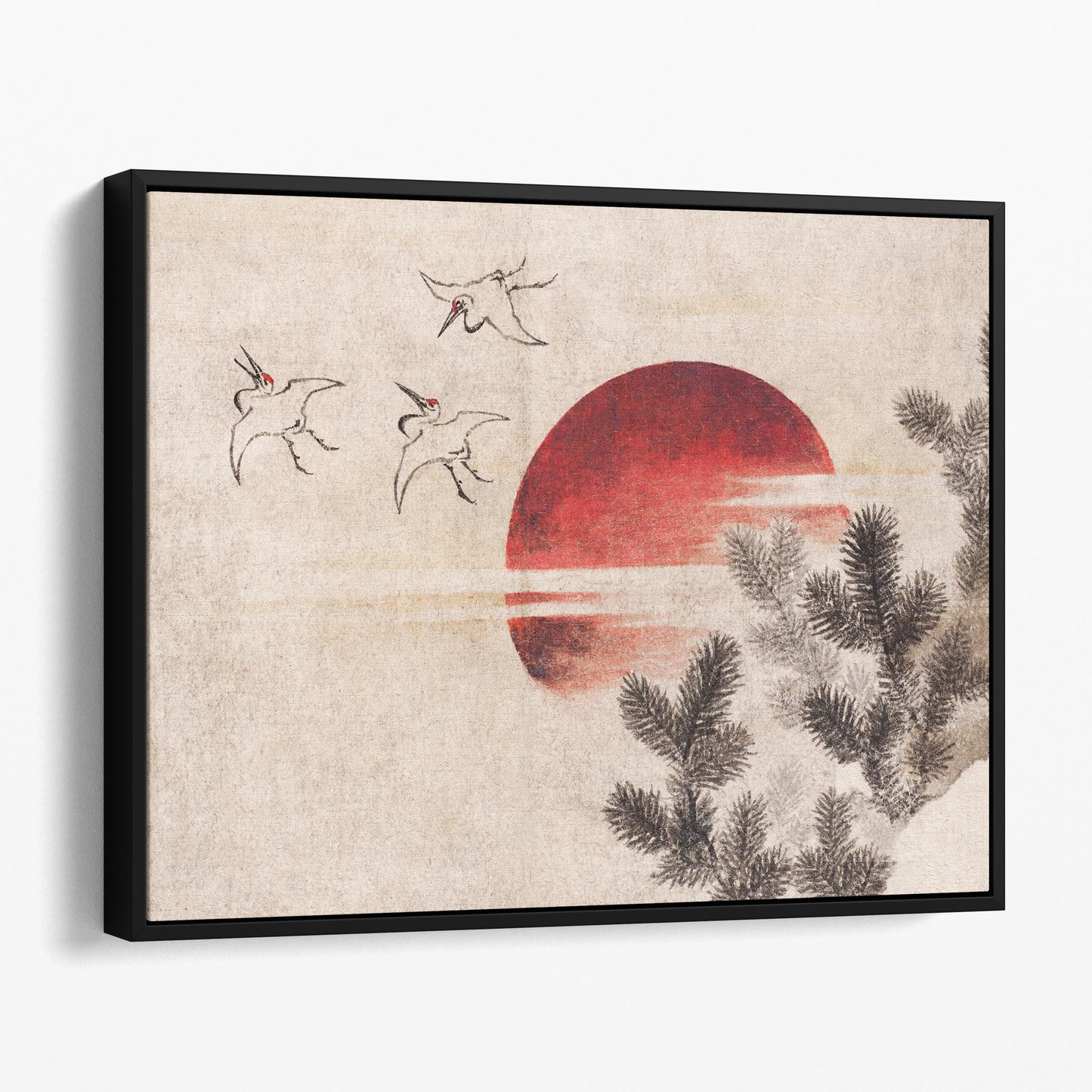 Birds and Sunset 1814 by Hokusai