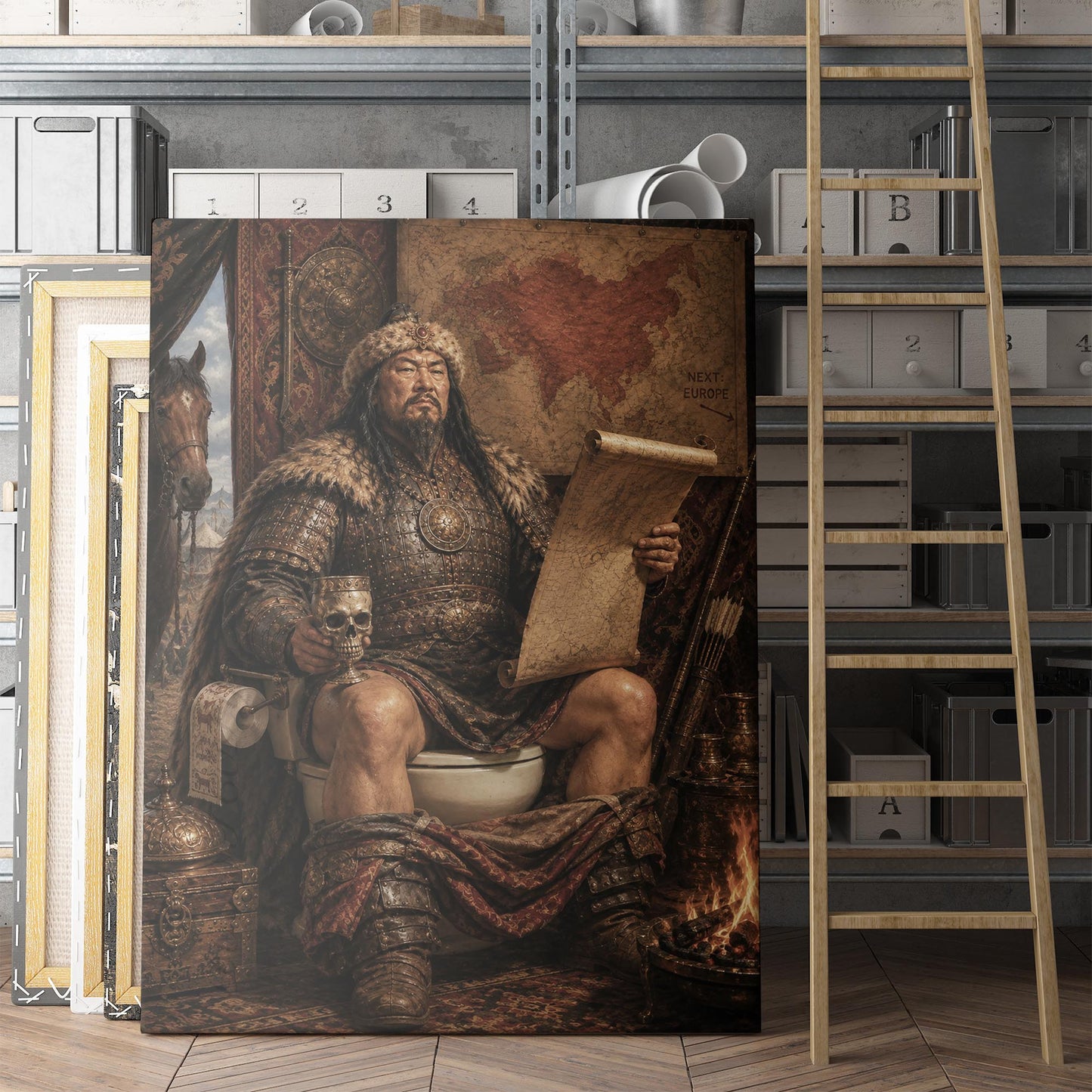 Genghis Khan On The Toilet