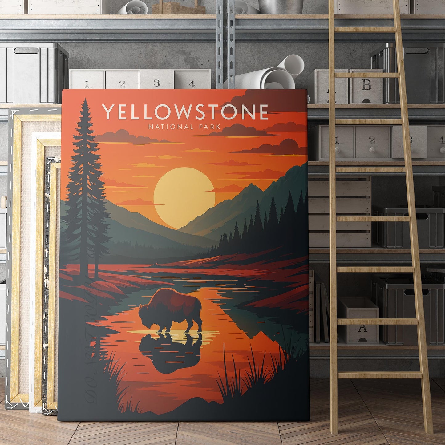 Yellowstone National Park Vintage Travel Poster