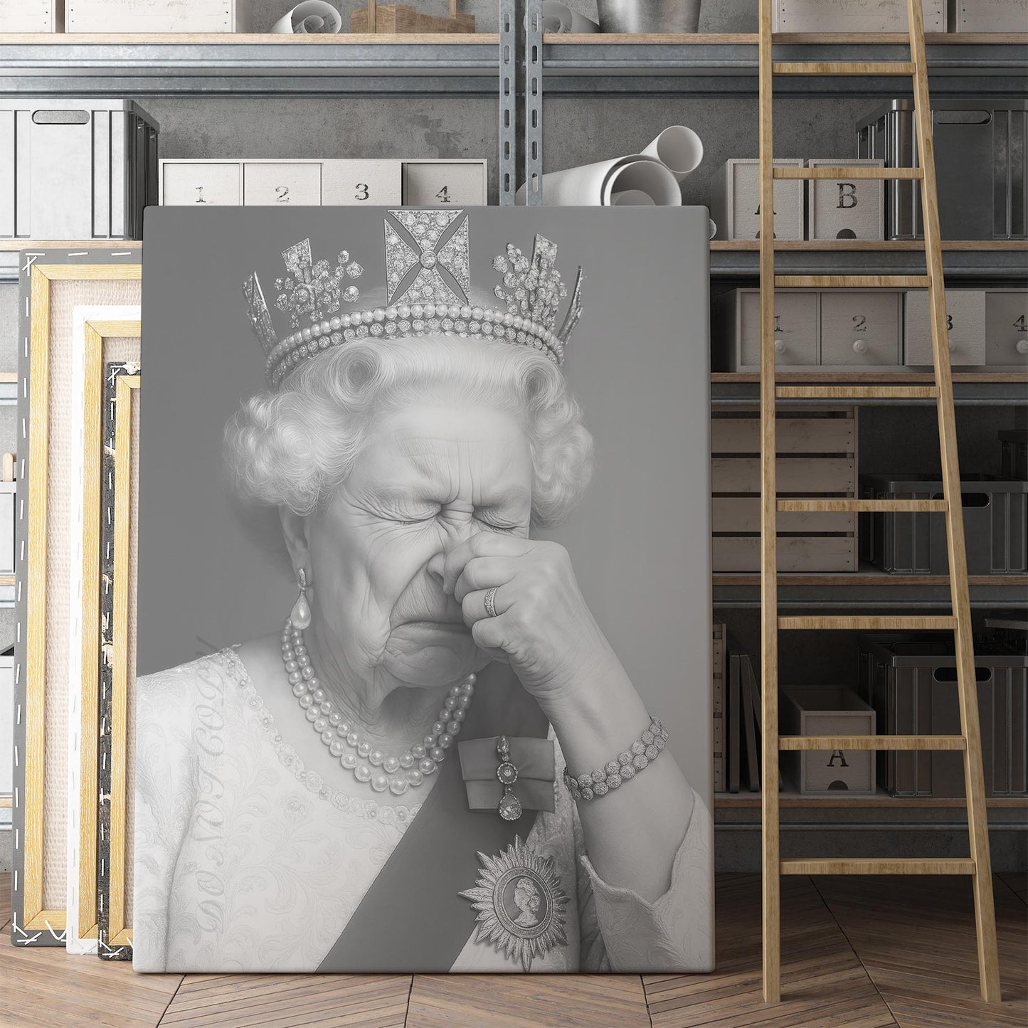 Queen Elizabeth Plugging Her Nose