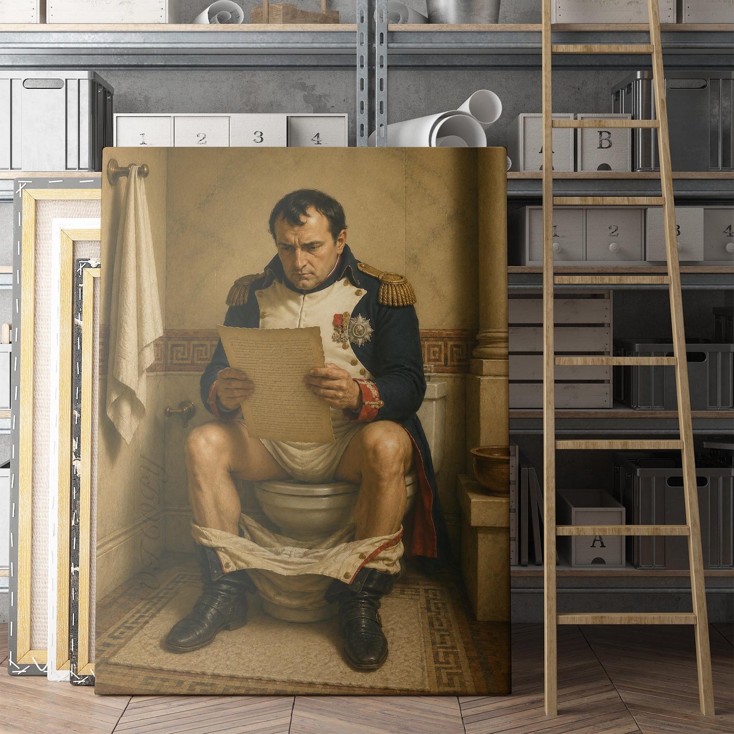 Napoleon Bonaparte Reading On The Toilet