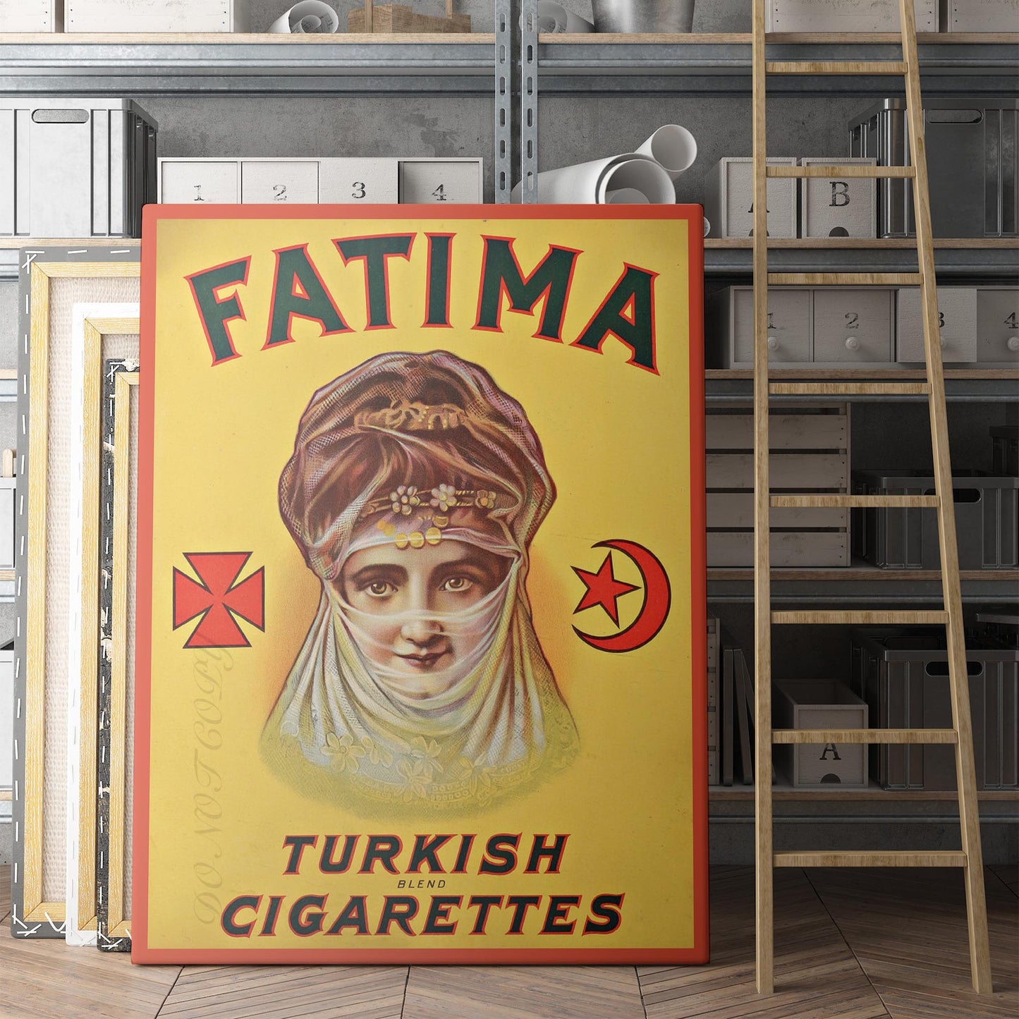 Fatima Turkish Cigarettes Vintage Advertising Poster