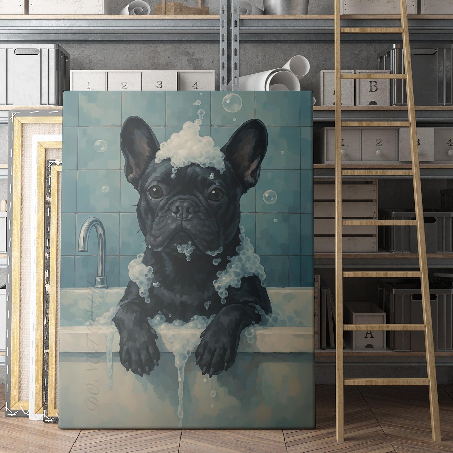 French Bulldog Bathtub Bubble Bath II