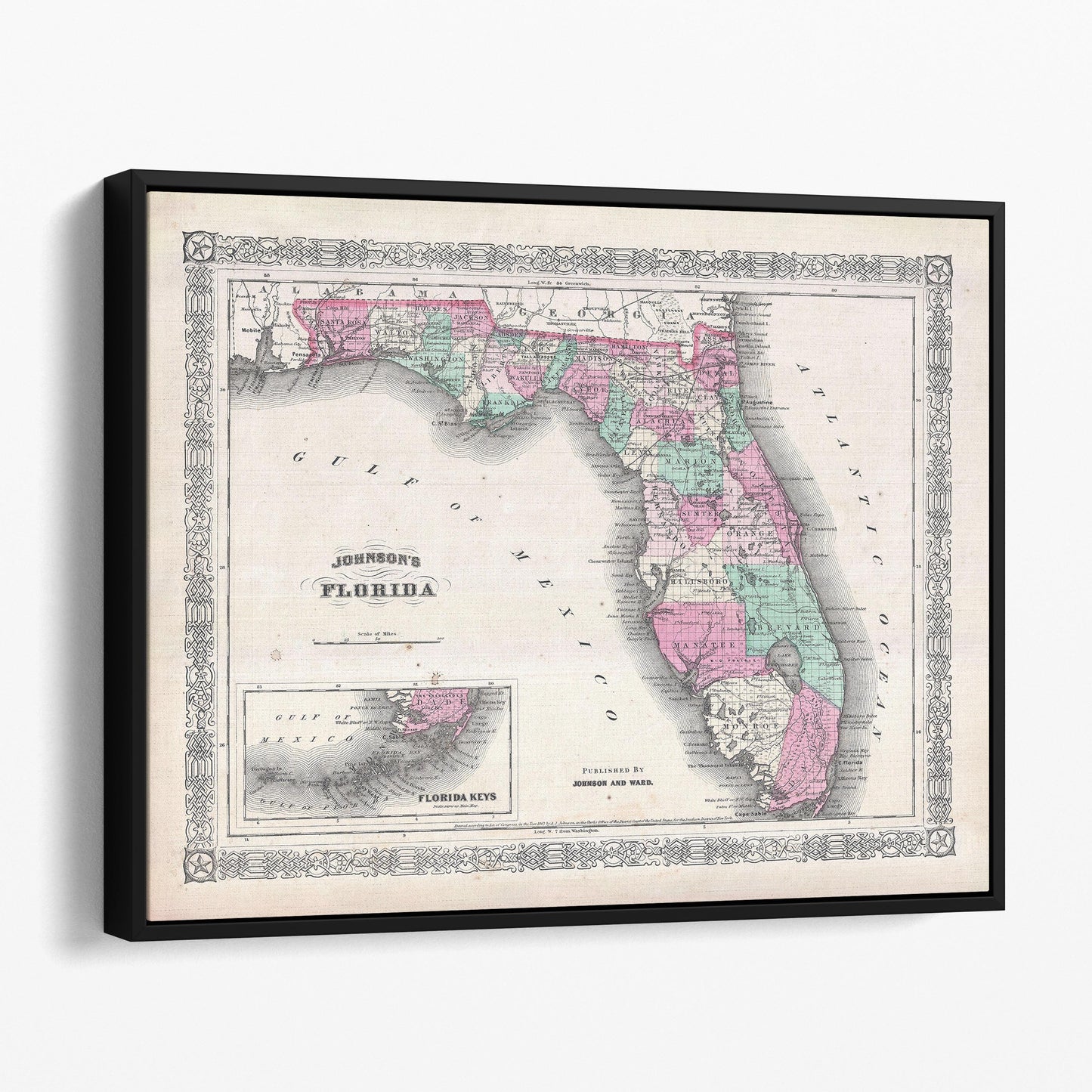 Map of Florida 1866