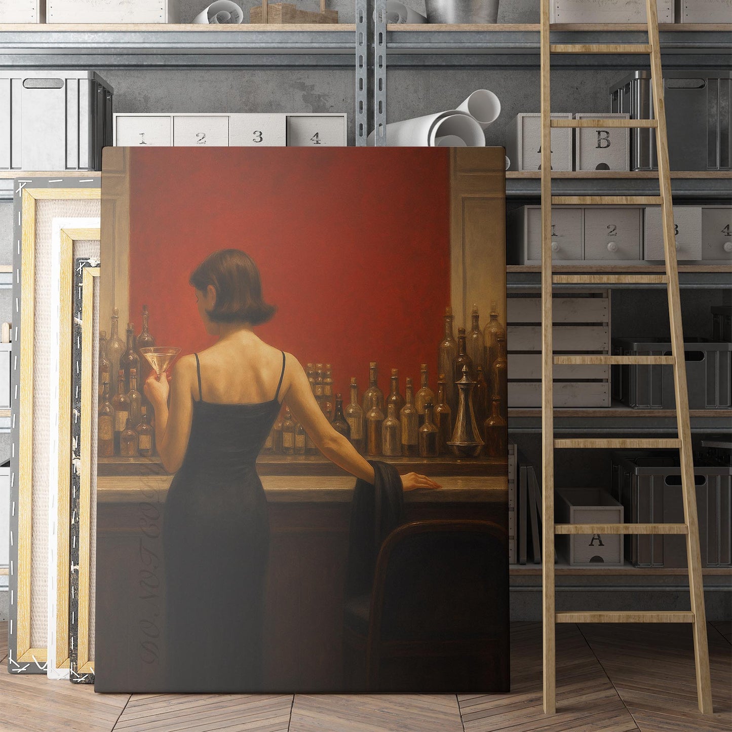 Woman Drinking A Cocktail At The Bar