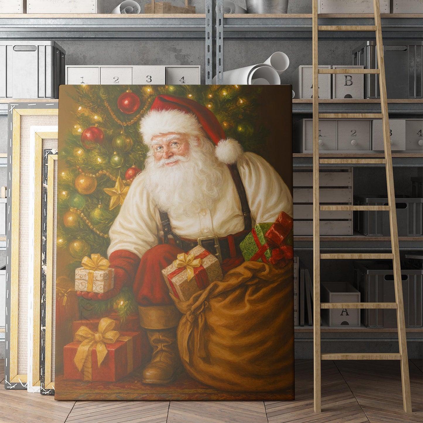 Santa Claus Delivering Presents