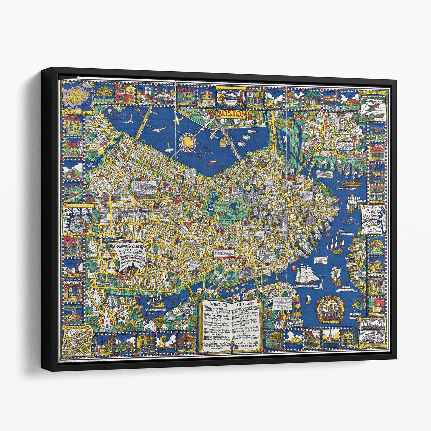 Vintage Map of Boston