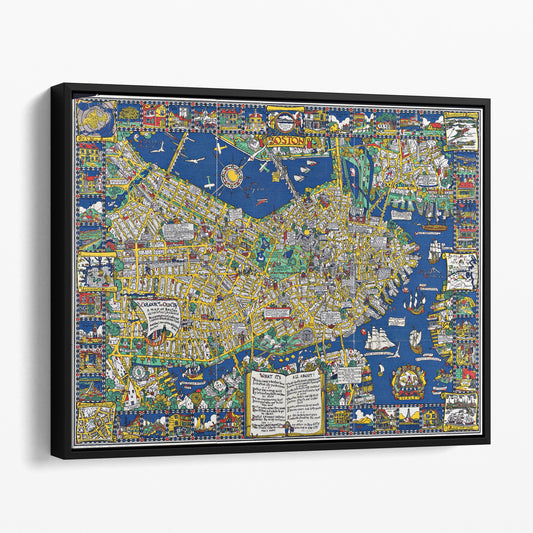Vintage Map of Boston