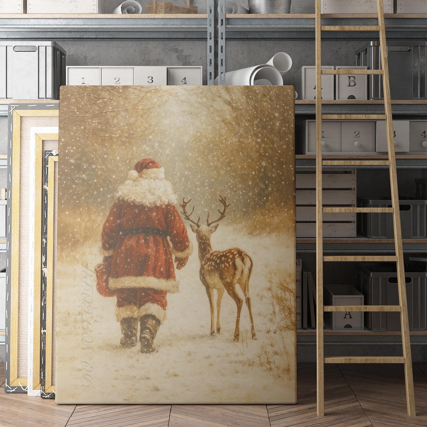 Santa Claus With Reindeer