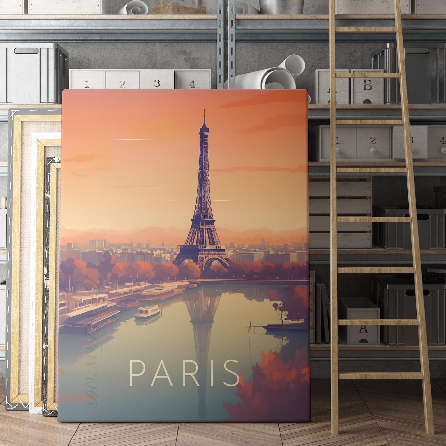 Paris France Vintage Travel Poster