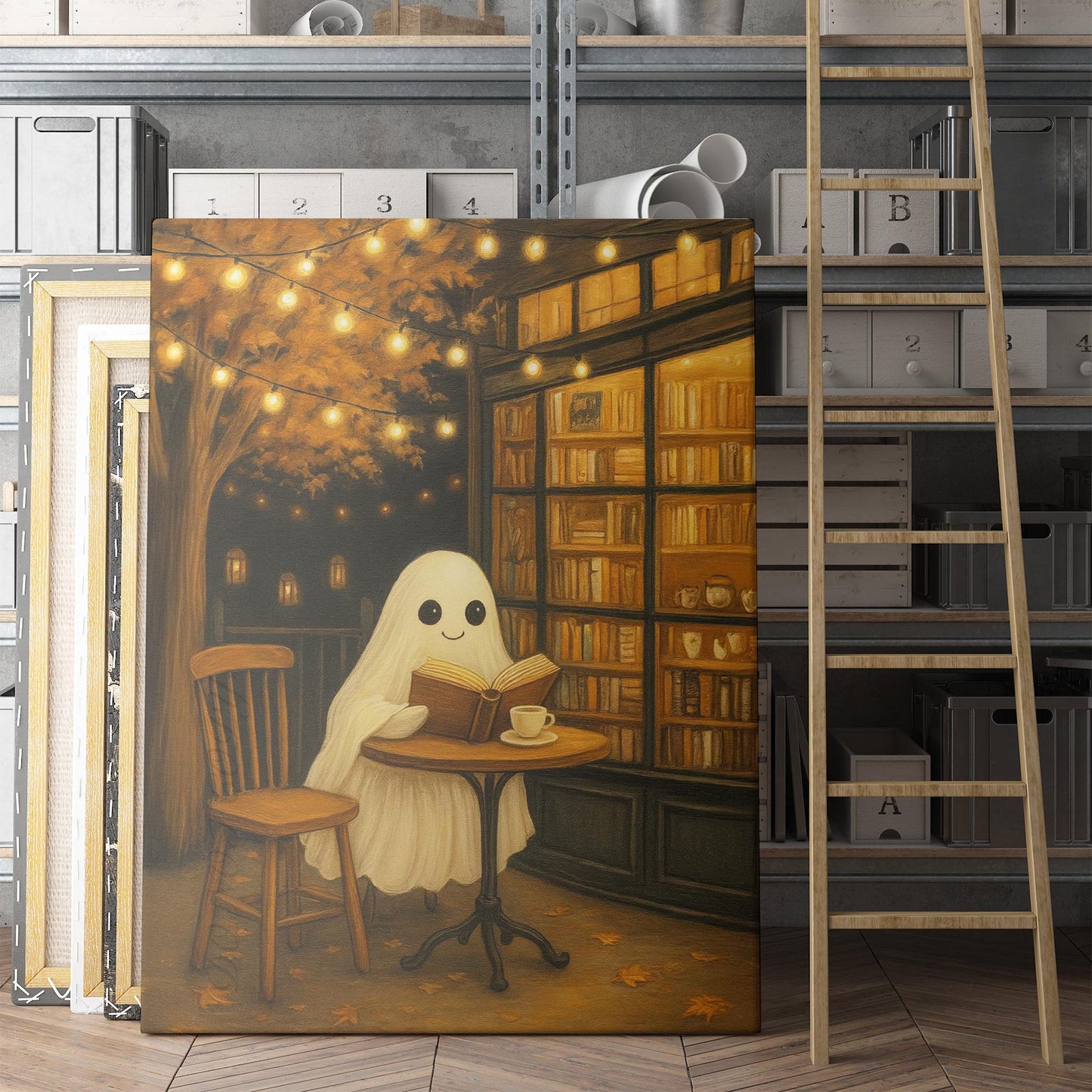 Ghost Reading Outside Of A Bookstore