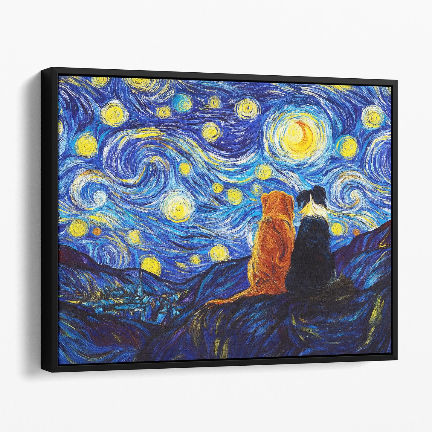 Dogs Over A Starry Night Van Gogh