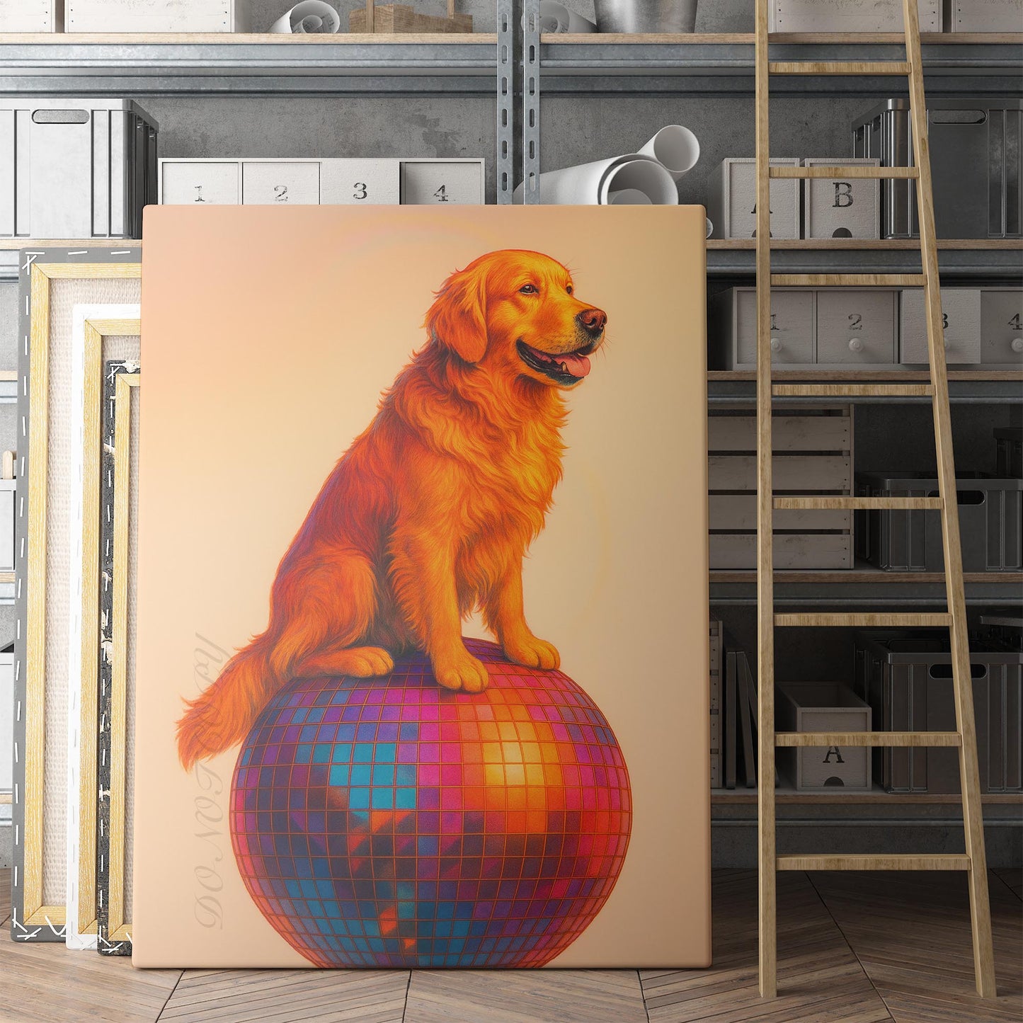 Golden Retriever Disco Ball