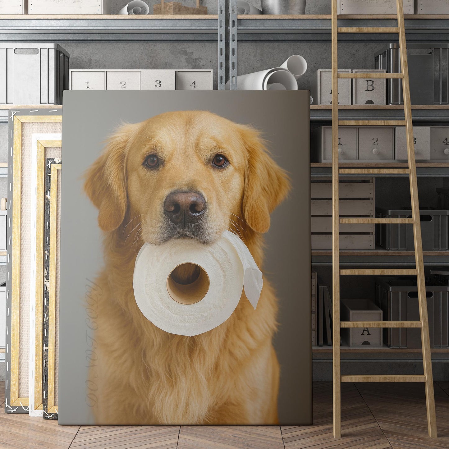 Golden Retriever Dog Toilet Paper