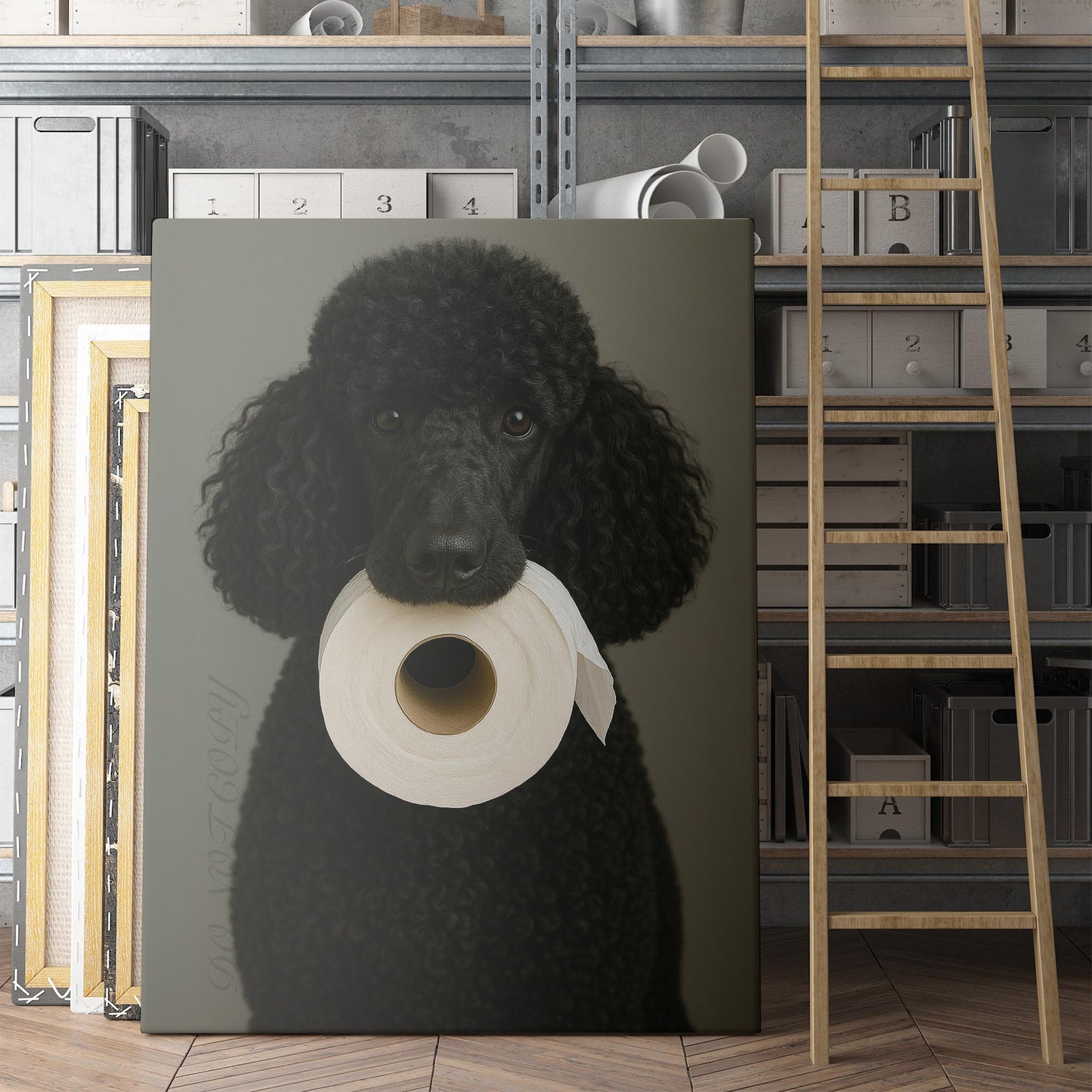 Black Poodle Dog Toilet Paper