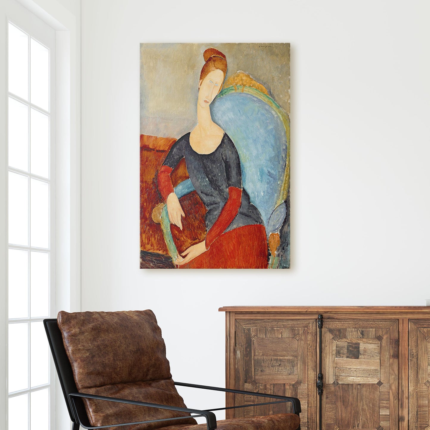 Mme Hebuterne in a Blue Chair, 1918 by Amedeo Modigliani