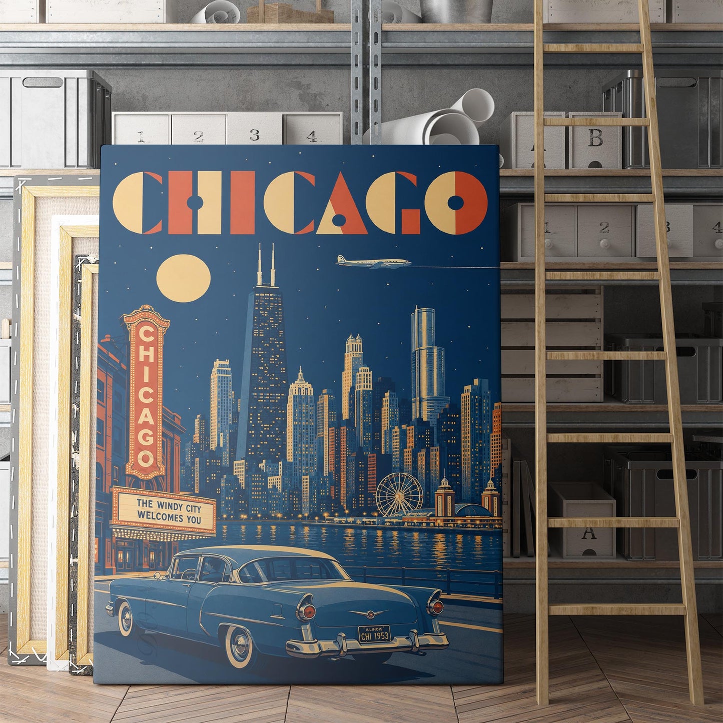 Chicago Vintage Travel Poster