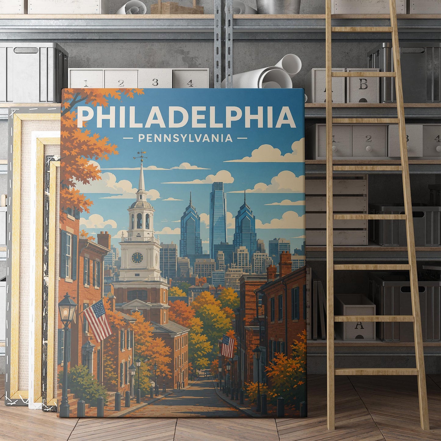 Philadelphia Pennsylvania Vintage Travel Poster