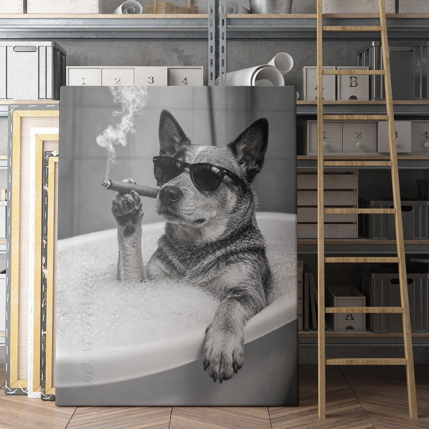 Australian Cattle Dog Bathtub Cigar