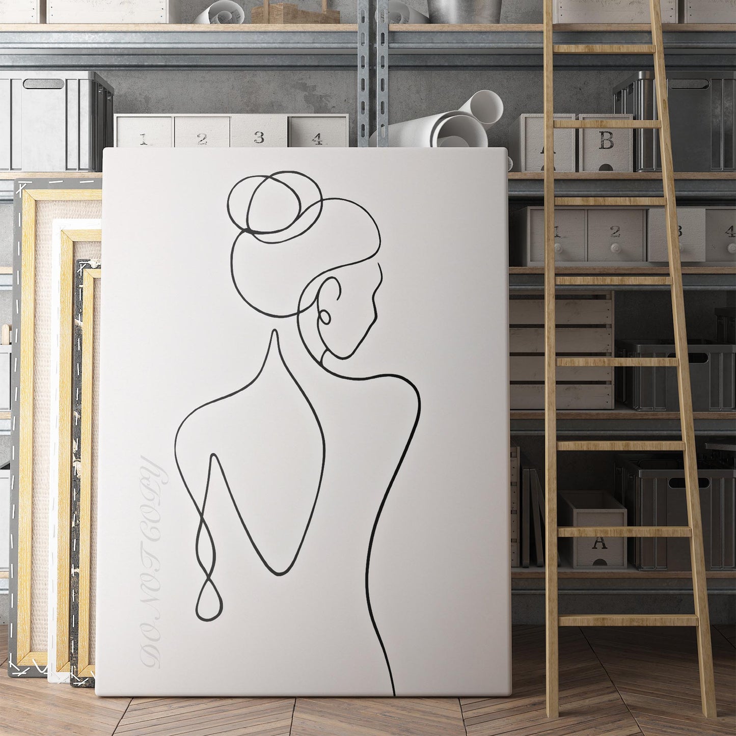 Woman With Her Back Turned Line Art