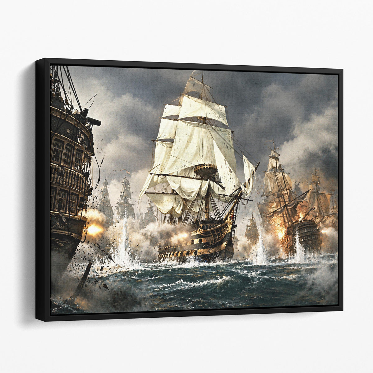 The Royal Navy Battling the French & Spanish Fleet off Cape Trafalgar, 1805