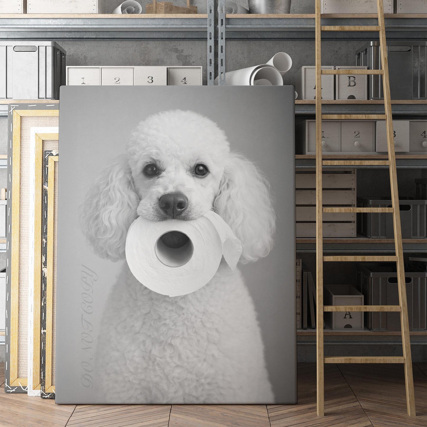 White Poodle Dog Toilet Paper