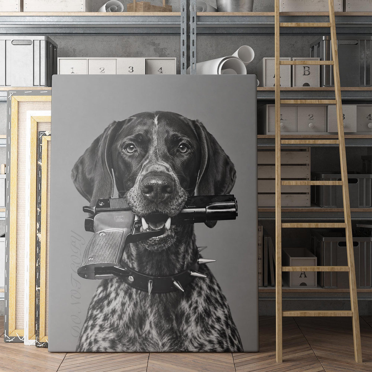 German Shorthaired Pointer Gun In Mouth