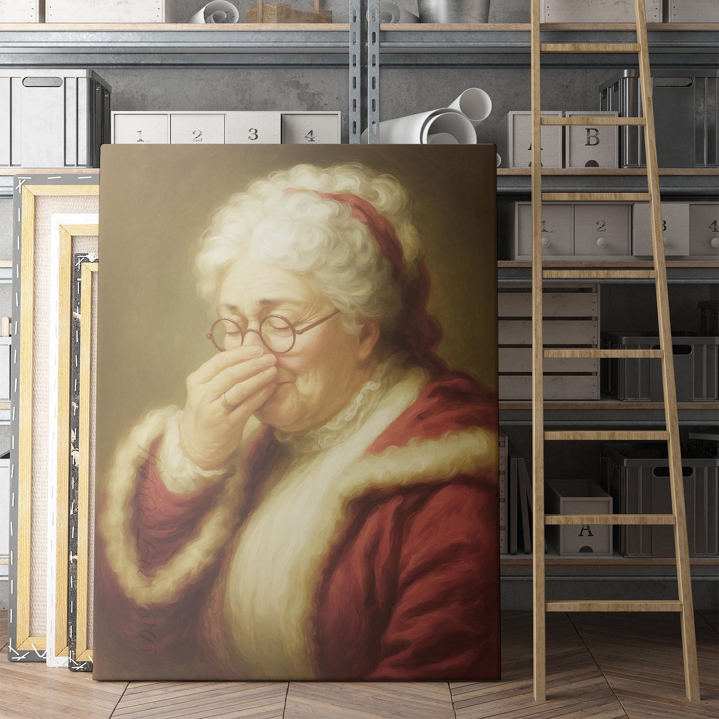 Mrs Claus Plugging Her Nose