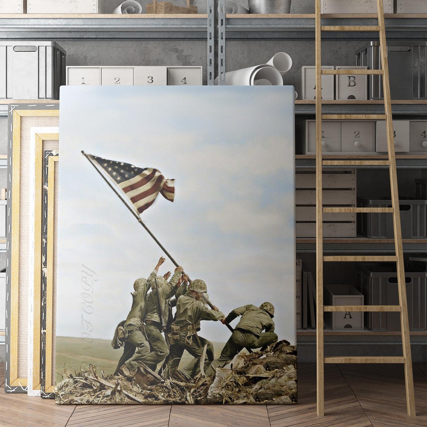 Raising the Flag on Iwo Jima Color