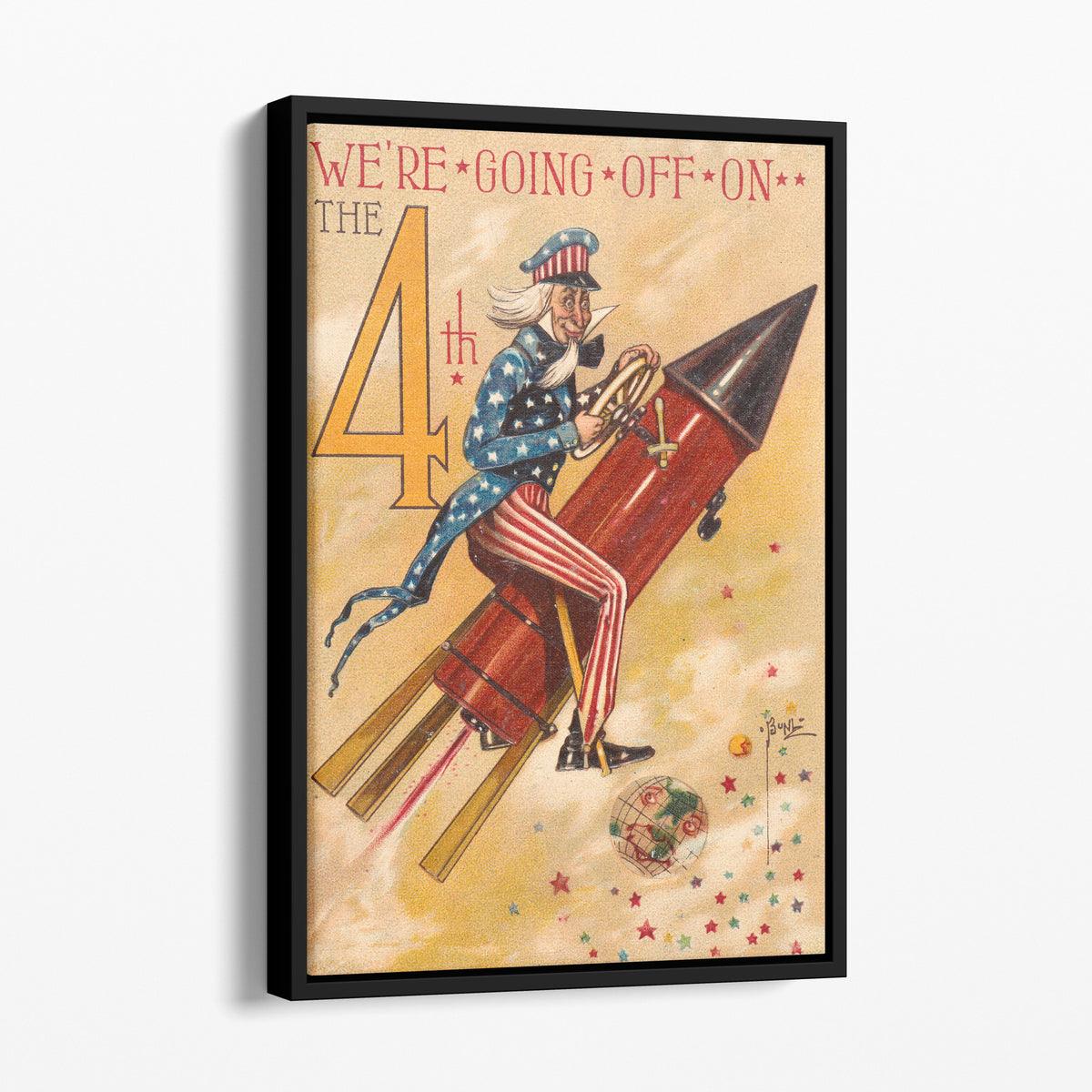 We're Going Off On The 4th - Uncle Sam Postcard
