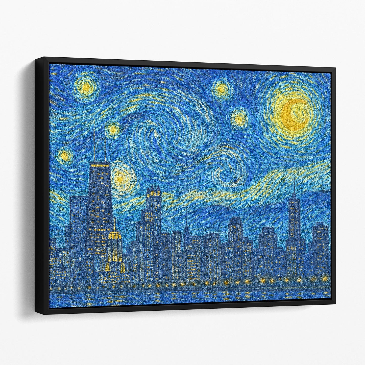 Chicago City Skyline Van Gogh Starry Night