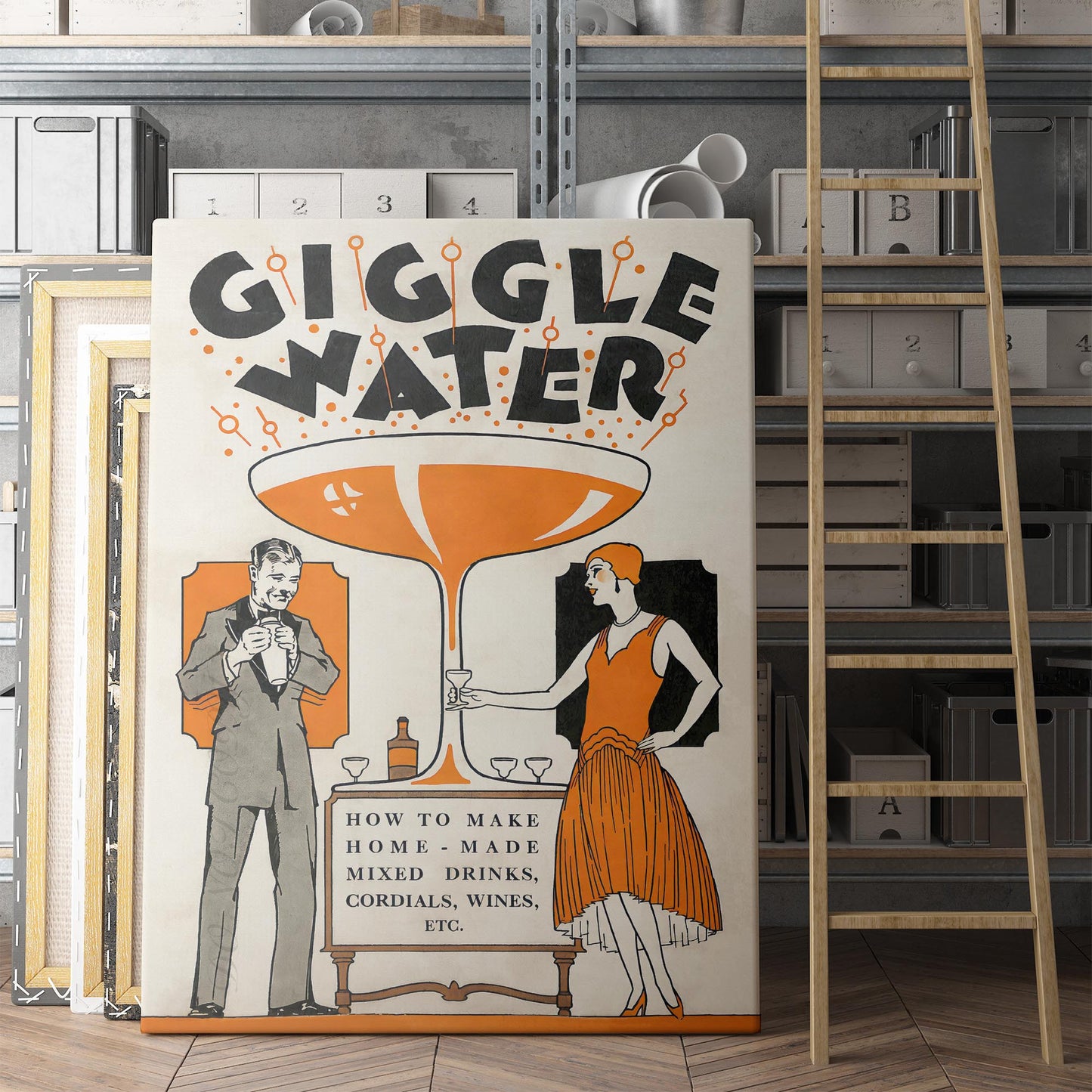 Giggle Water Vintage Cocktail Poster