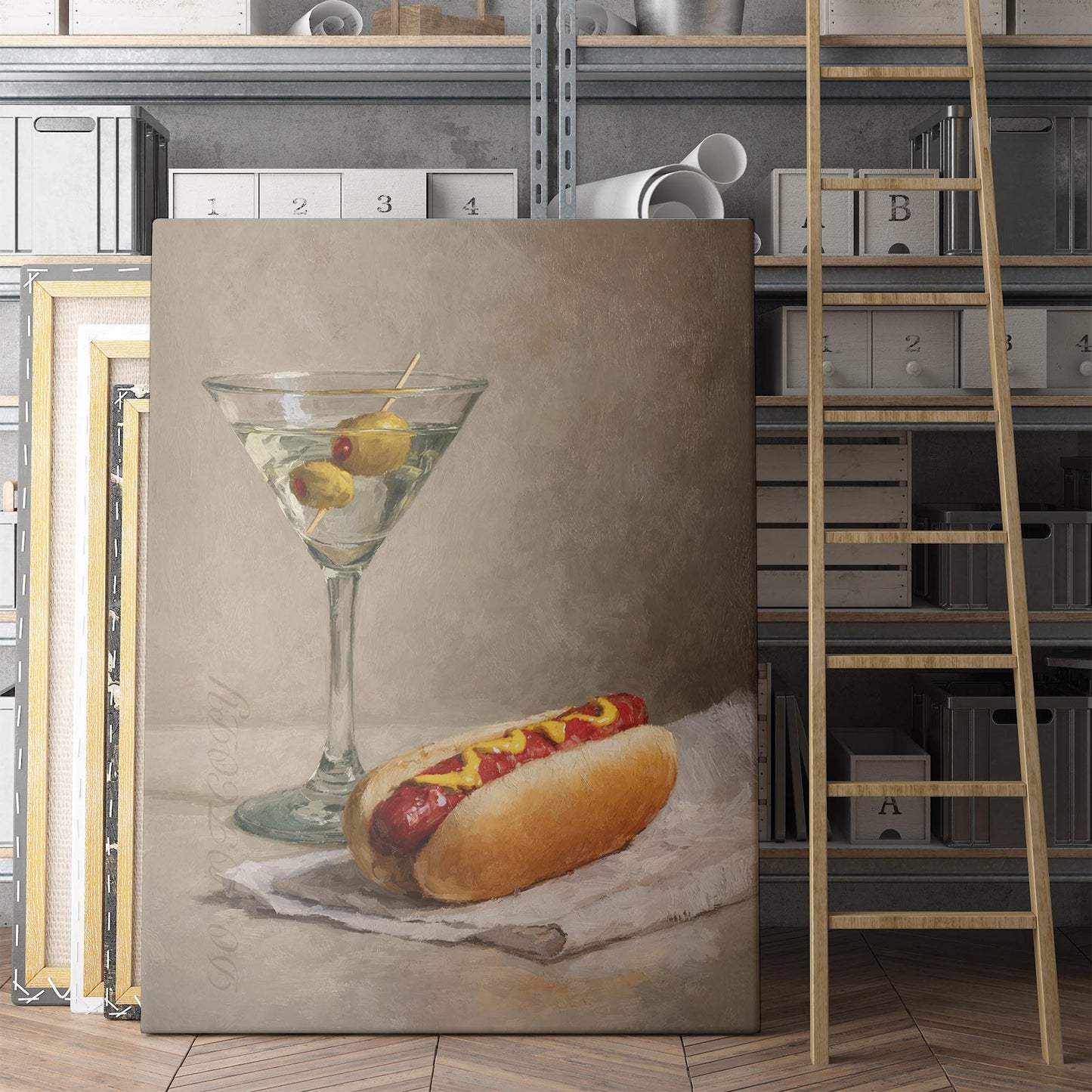 Martini with a Hot Dog