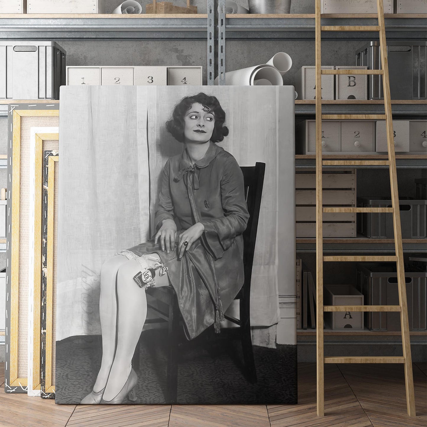 Woman Hiding Flask In Garter - Prohibition 1920s