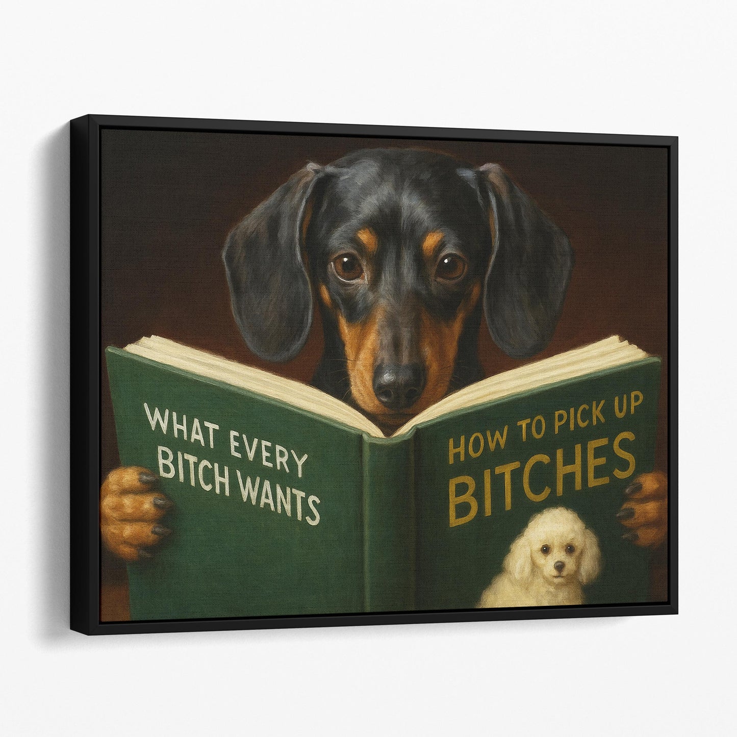 Dachshund Dog Reading Dating Book
