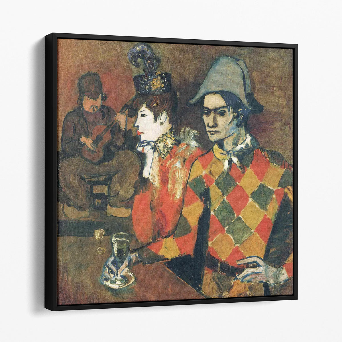 Harlequin with a Glass - Au Lapin Agile 1905 by Picasso