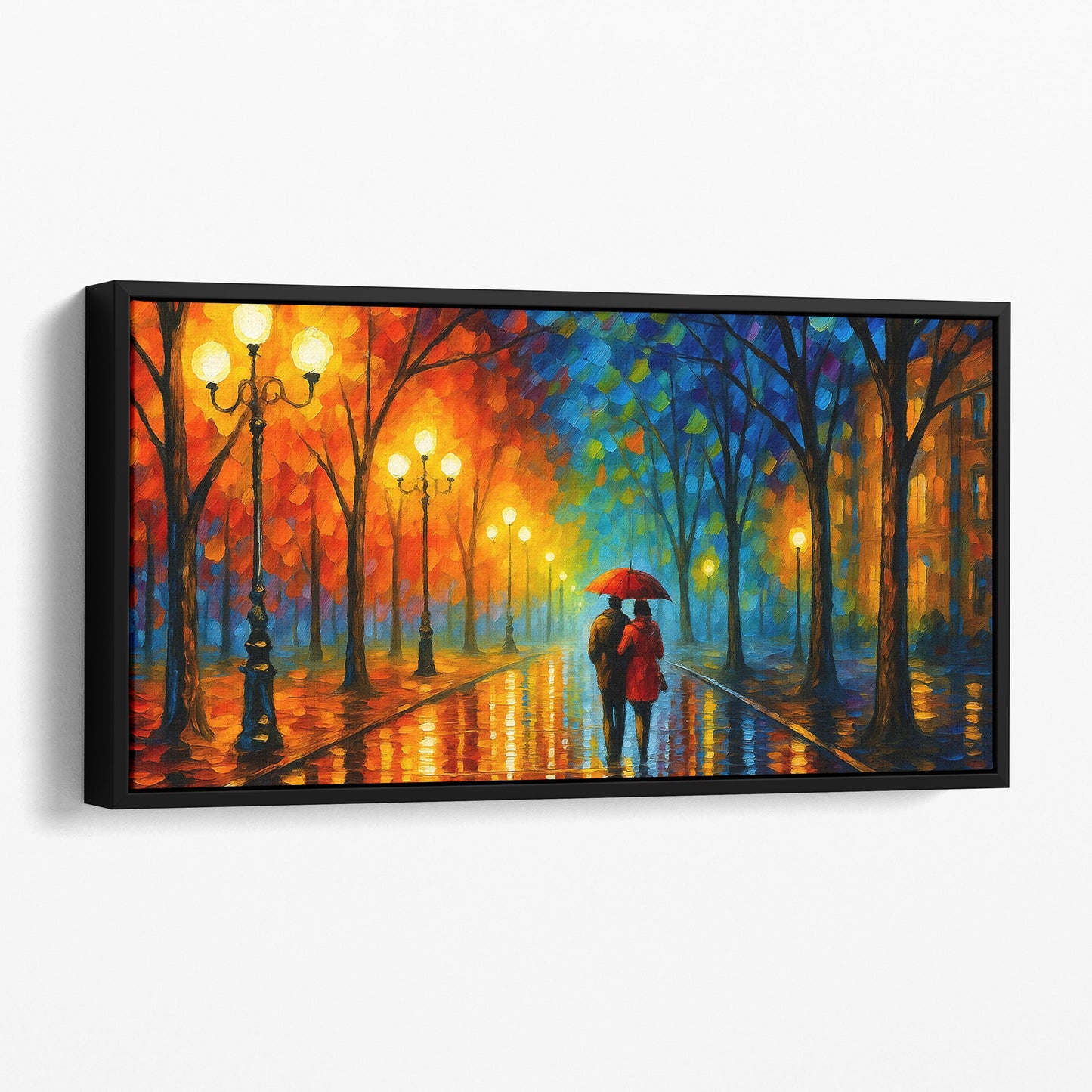 Couple Walking Down Colorful Streets