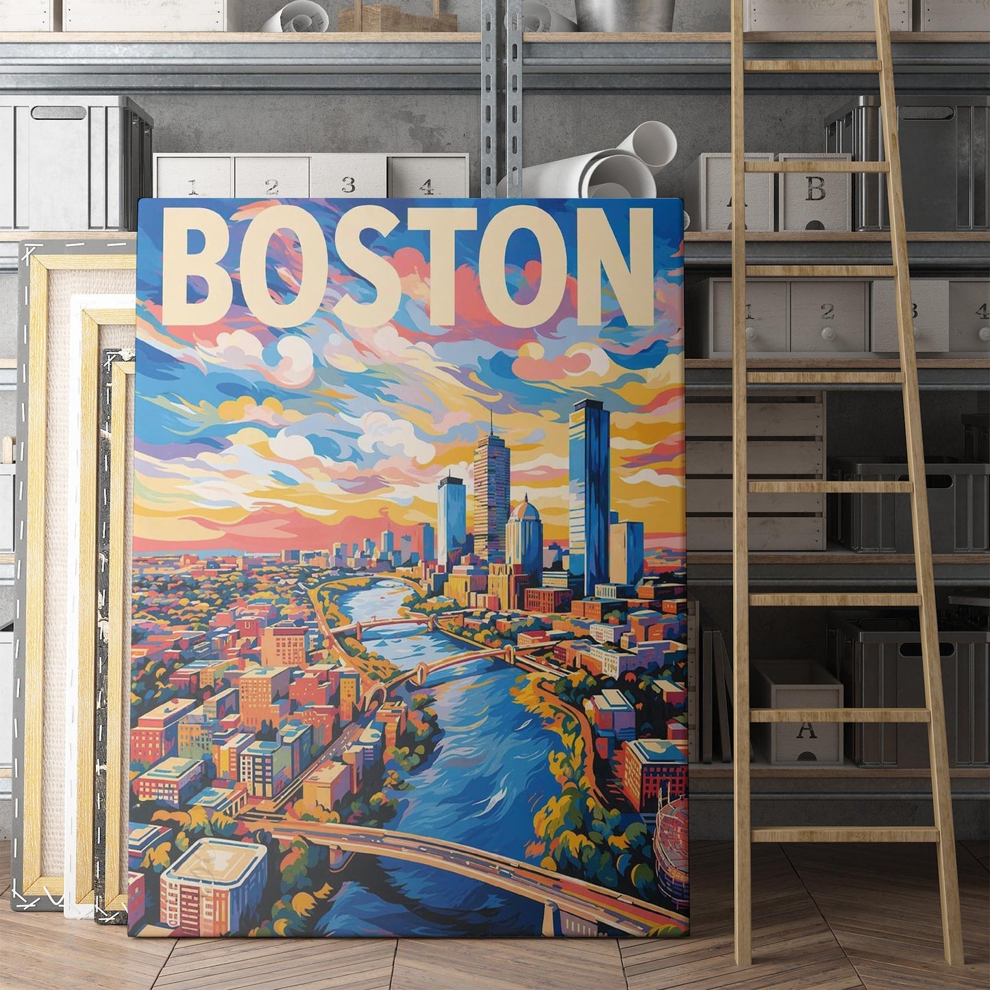 Boston Massachusetts Travel Poster