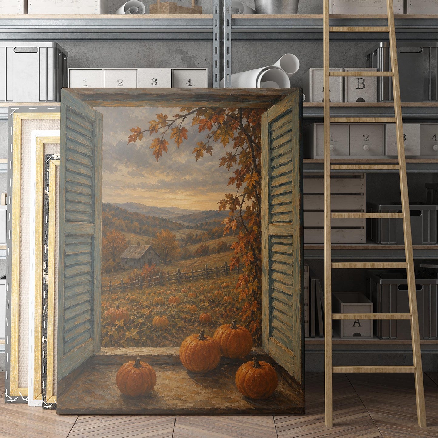 Open Window to an Autumn Landscape