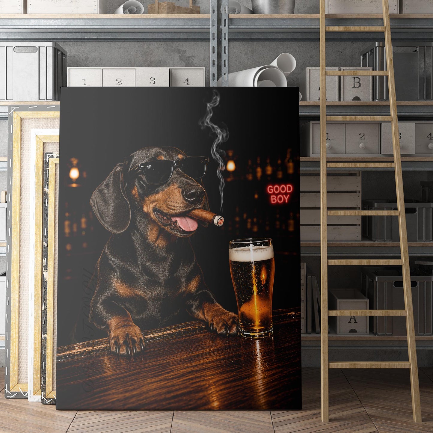 Dachshund Beer And A Cigar