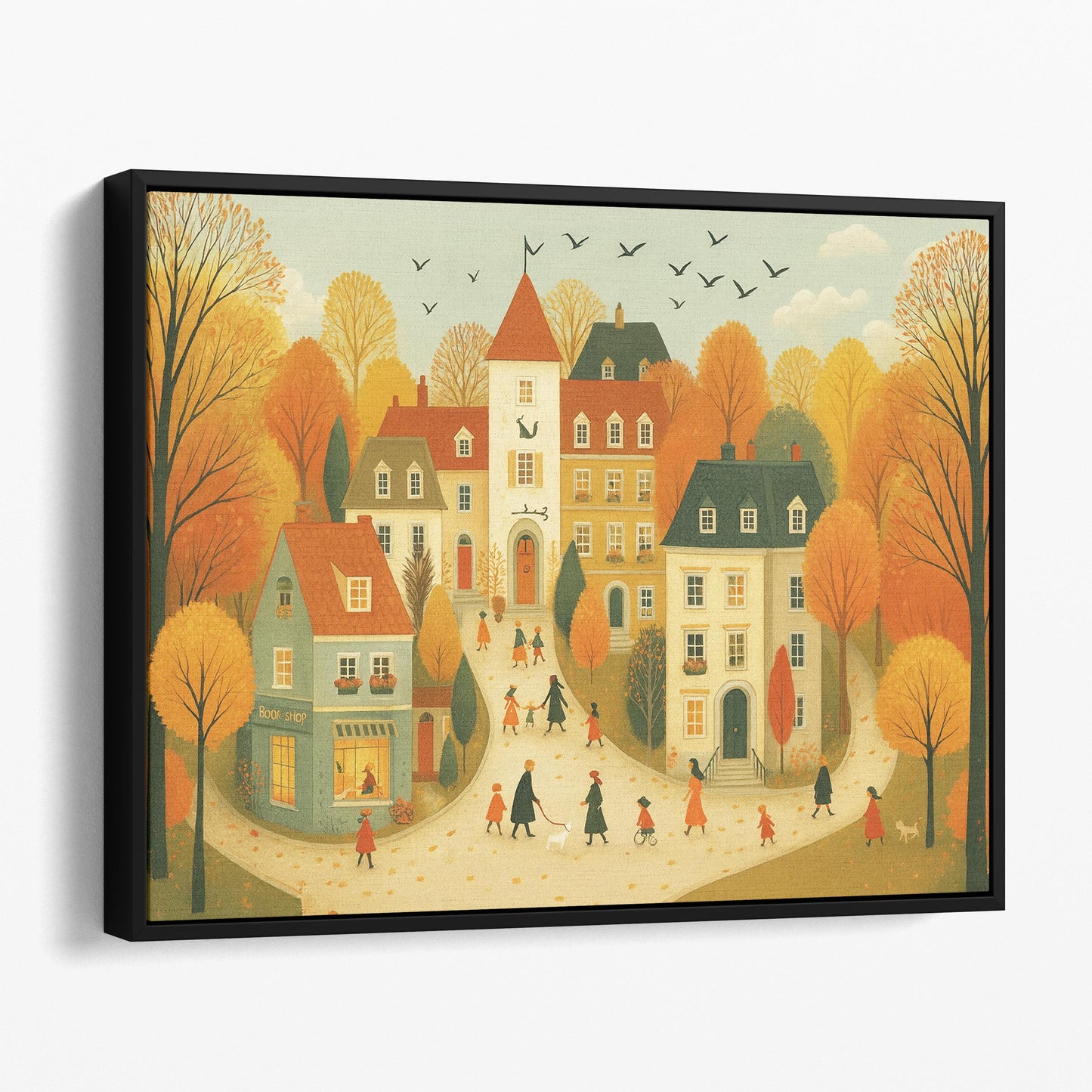 Vintage Autumn Fall Village