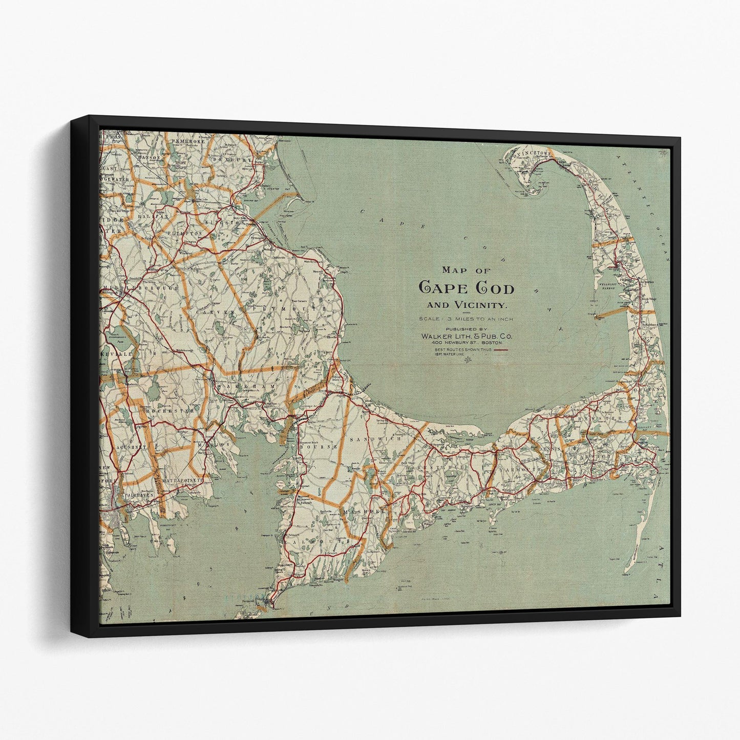 Vintage Map Of Cape Cod, 1917