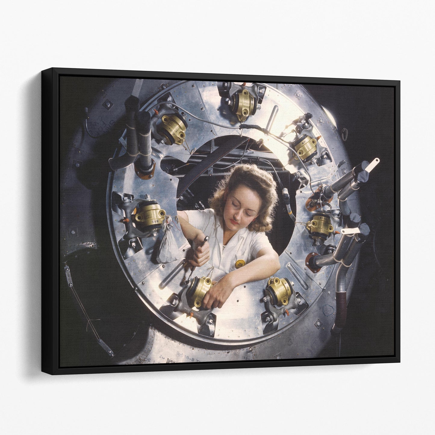 Woman Assembles a B25 Bomber Airplane, World War Two