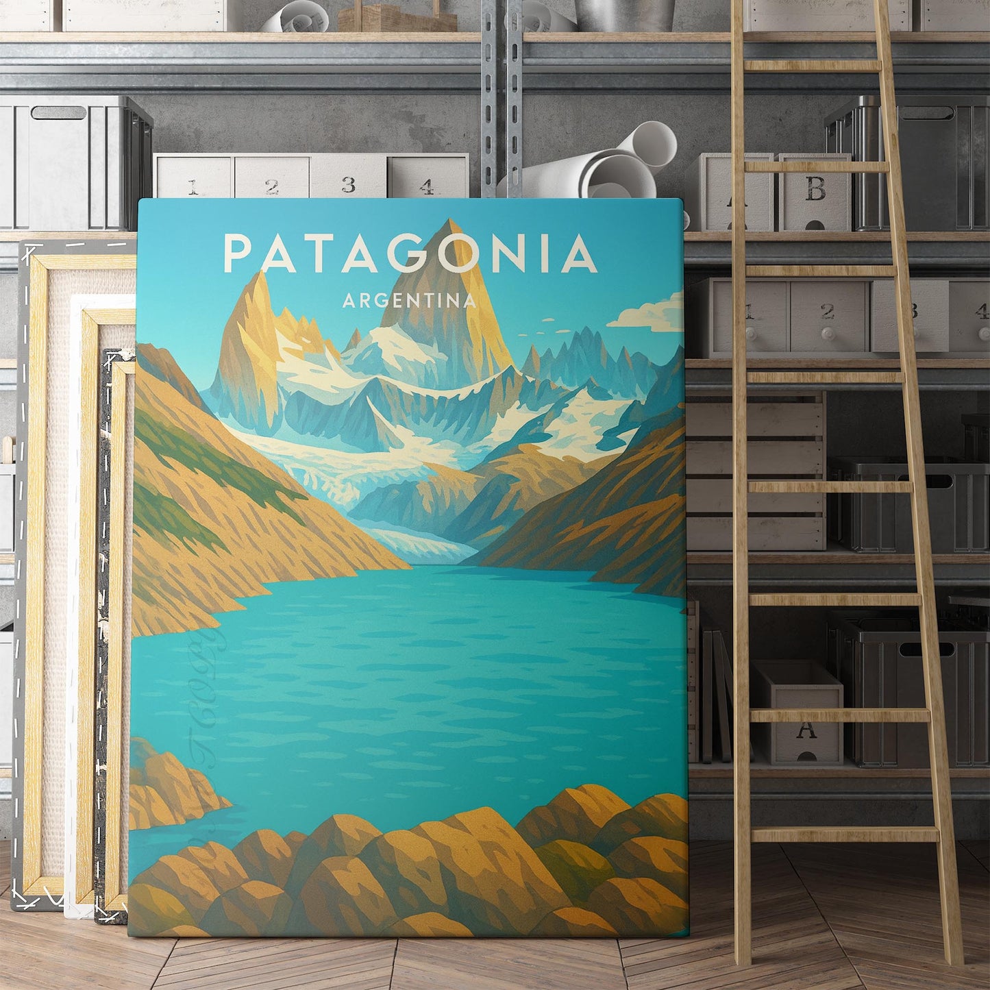 Patagonia Argentina Vintage Travel Poster
