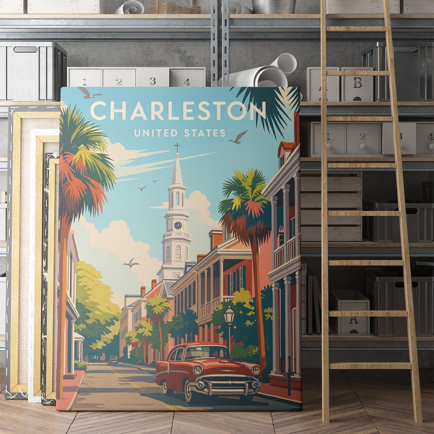 Charleston South Carolina Vintage Travel Poster
